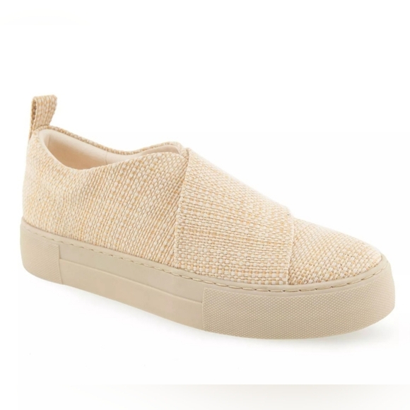 Aerosoles Brighton Sand Raffia Sneaker Slip On Womens Size 6 - Picture 1 of 12